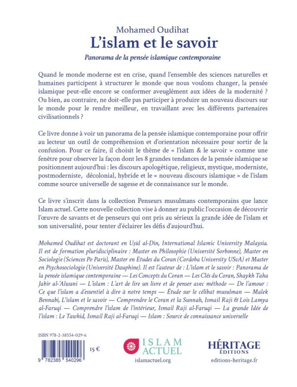 l-islam-et-le-savoir-panorama-de-la-pensee-islamique-contemporaine-mohamed-oudihat-- L'islam et le savoir : panorama de la pensée islamique contemporaine